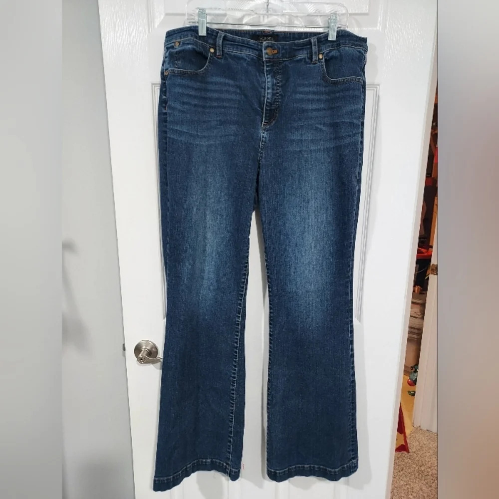 Talbots Dark Denim Wash Flawless Five-Pocket Flare Jeans in Size 18 L (Long)